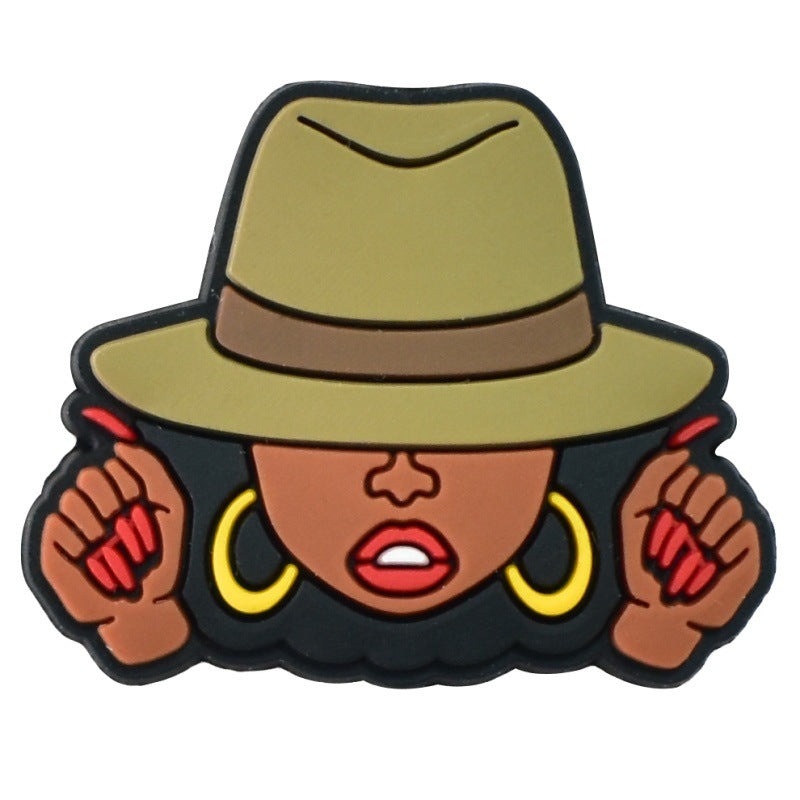 Wholesale  Random 100pcs  Black Girl Cartoon Ballpoint Pen Handmade Beads